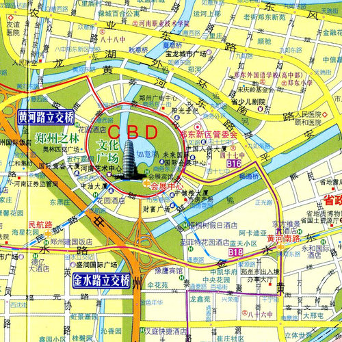 【发货快】郑州地图 郑州市地图 CITY城市城区图 河南省交通旅游图 覆膜自助游自驾游公交地铁景点医院旅馆全图大比例 - 图0