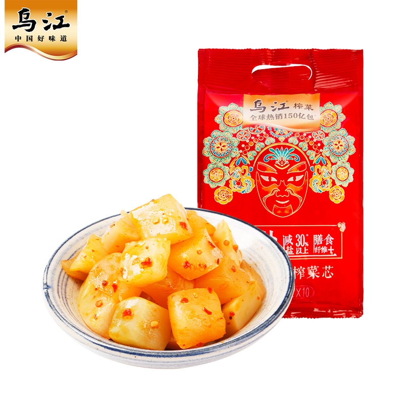 乌江涪陵榨菜麻辣脆口榨菜芯30g*10袋下饭菜