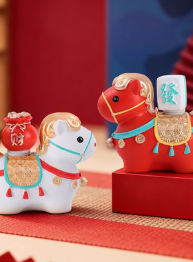 生肖马桌面摆件马上财运转赚创意马年吉祥物礼物新年礼品送朋友