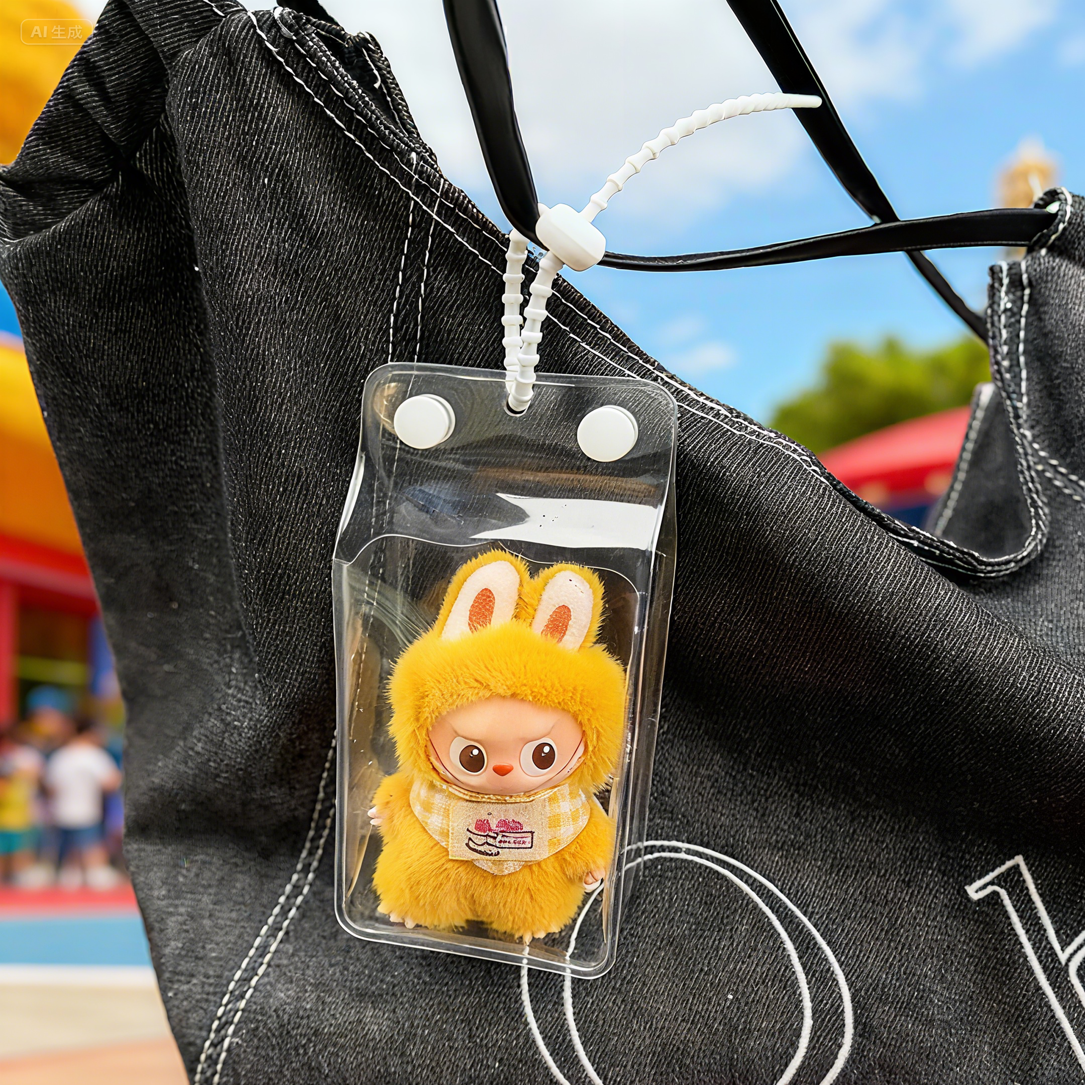 labubu4.0心底密码娃包牛奶盒4代mini拉布布遛娃包迷你版可爱展示 - 图0