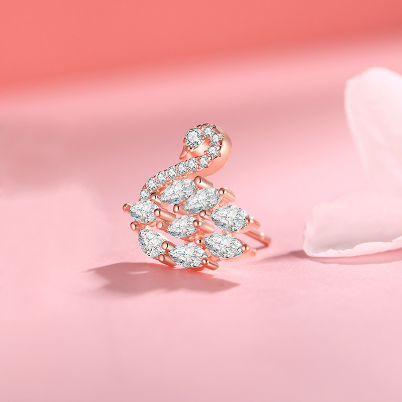 梦祥银s925纯银精致群镶氧化锆耳钉 梦祥耳钉