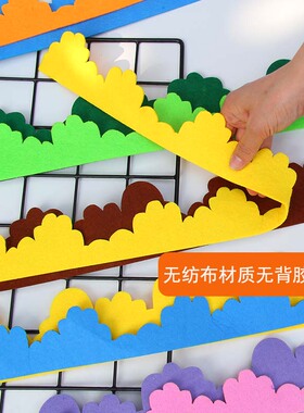 双色草栏杆墙面无纺布黑板报