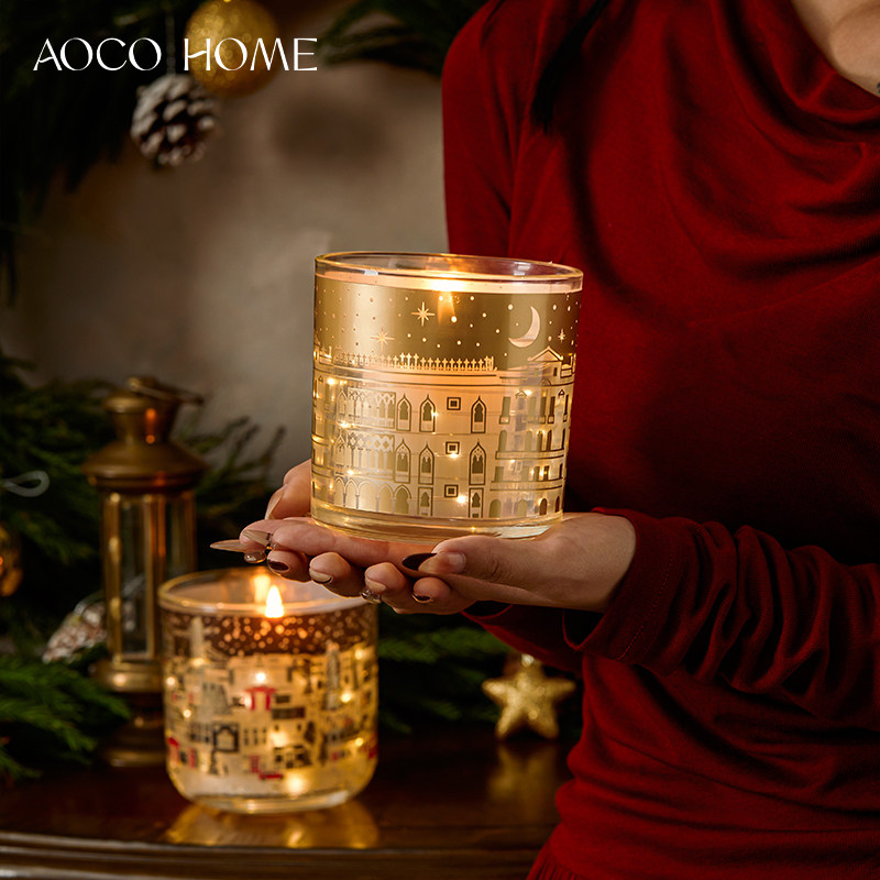 玛莎圣诞香薰蜡烛礼盒同款送女生礼物高级自动发光节日氛围感神器