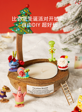 椰子壳香薰蜡烛圣诞节生日礼物盒