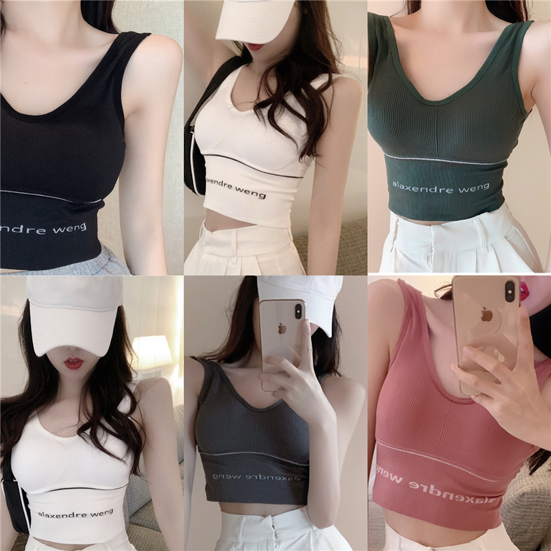 夏季外穿美背字母运动背心修身内搭小吊带上衣无袖短款打底衫女装 夏季外穿美背字母运动背心修身内搭小吊带上衣无袖短款打底衫女装