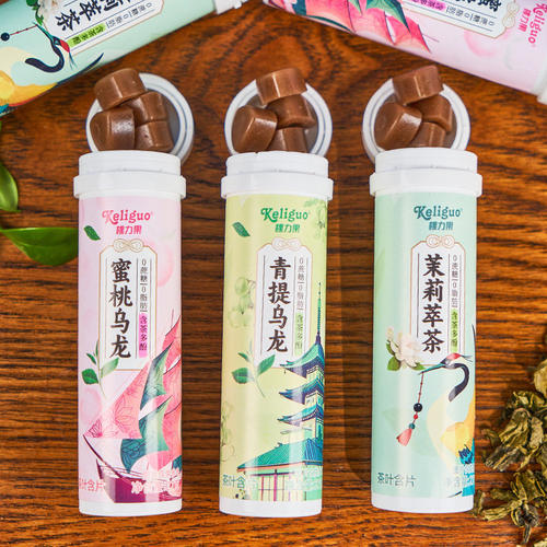 棵力果蜜桃乌龙清爽口香草本植物萃取非润喉糖果零食批发 - 图1