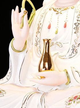 玉瓷观音纯手工送佛尘扫佛巾红布