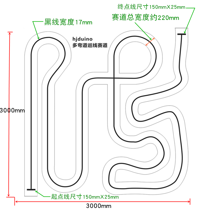 3X3 meter smart car tracking track multi-turn line patrol track robot line-finding speed race ground tablecloth