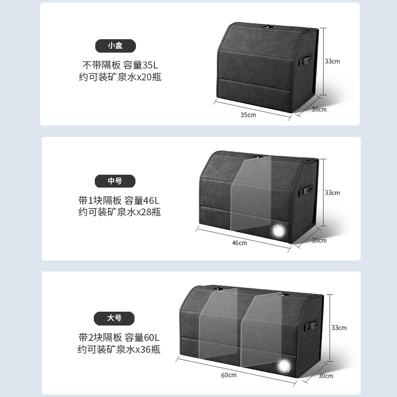 宝马X3X5iX3iX1X7X6改装5系3系7系6系后备箱收纳盒内饰用品储物箱 - 图0