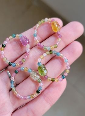 包邮天然碧玺貔貅戒指3mm紫碧玺DIY 戒指圈 回纹戒圈