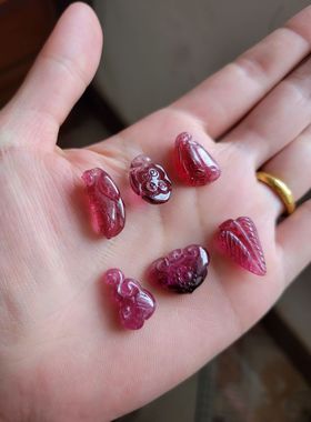 包邮天然碧玺吊坠 红碧玺 福瓜 莲蓬 如意 叶子 一物一图