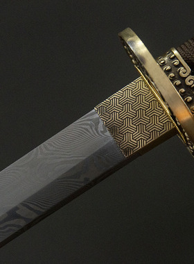 龙泉周匠一体大马士革纹东洋日本