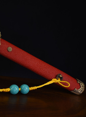 龙泉市刀剑T10烧刃鱼皮宝剑手工