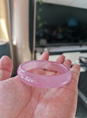 天然芙蓉玉高冰加宽粉紫玉髓女款