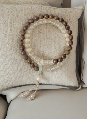 清秋时节鸡翅木高颜值双圈手串