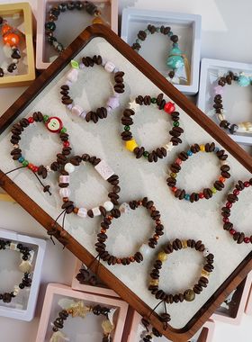 真咖啡豆手链景德镇串珠手串男女