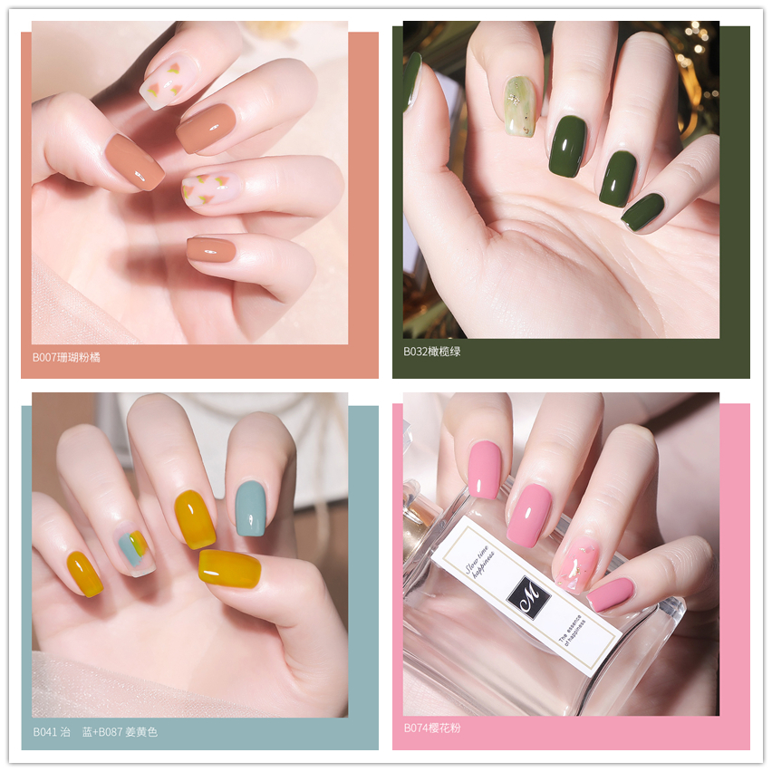 冰透甲油胶nail polish gel裸色光疗胶乳白色美甲胶紫灰奶茶绿色 - 图2