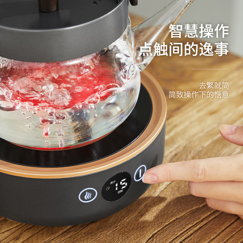 智蔚智能静音电陶炉煮茶器玻璃煮茶壶围炉煮茶茶具套装家用煮茶炉 - 图2