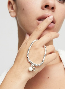 UNOde50水晶挂锁好运彩色珠手链