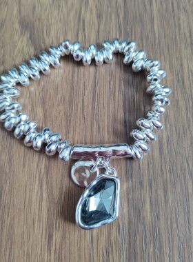 海外精品 西班牙碎银盘缠水晶手链轻奢小众ins高级感秋冬新款配饰