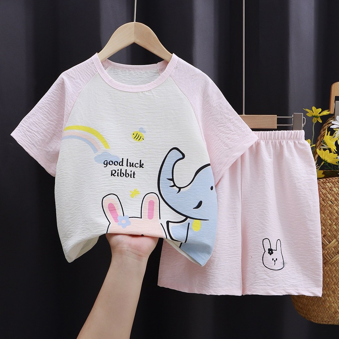 儿童夏季短袖短裤套装 男童云朵棉卡通休闲睡衣 女宝宝可爱,淘宝优惠券,粉丝福利购,淘宝优惠卷