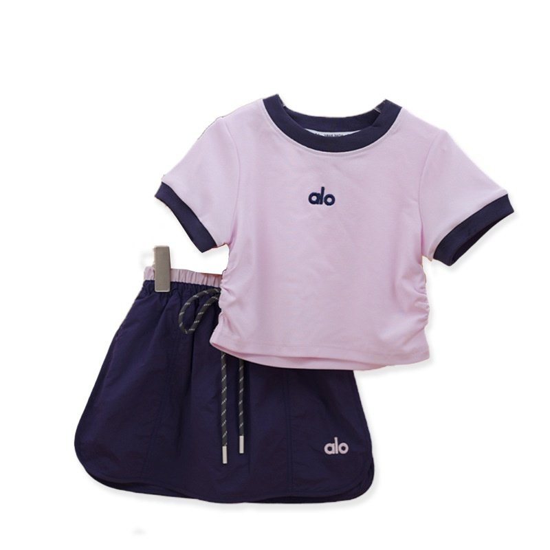 女童夏季薄款套装韩版宝宝纯棉短袖运动短裙裤撞色T恤两件套童装,淘宝优惠券,粉丝福利购,淘宝优惠卷