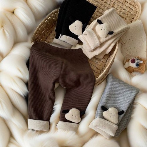 女童秋冬新品卡通加绒打底裤韩版童装女宝宝一体绒保暖外穿裤子潮 - 图2