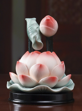 供佛灯可充电led莲花灯佛前供灯菩萨灯家用插电陶瓷长明灯电池款