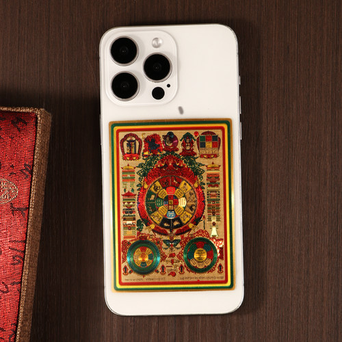 文殊九宫八卦金箔贴纸防水佛堂供桌吉祥用品手机贴门贴入户门 - 图2