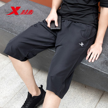 Xtep Shorts ຜູ້ຊາຍ Cropped Pants ຜູ້ຊາຍ Summer ແຫ້ງໄວຂອງຜູ້ຊາຍວ່າງບາງ breathable ຜູ້ຊາຍບາດເຈັບແລະ Pants ກິລາ Pants