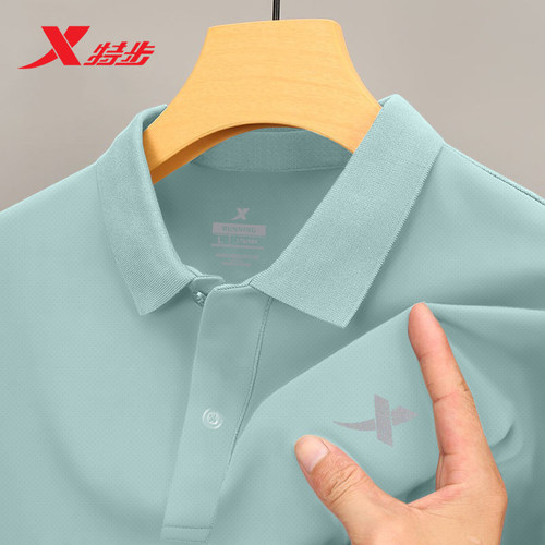 特步冰丝短袖T恤男装夏季2026新款男士Polo衫薄款旗舰店男款衣服 - 图2