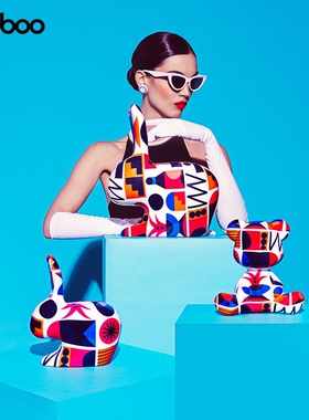 意大利Qeeboo印花兔子泰迪熊