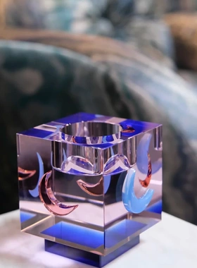 【官方授权】丹麦Reflections Lea Moon烛台精细水晶切割礼物烛台