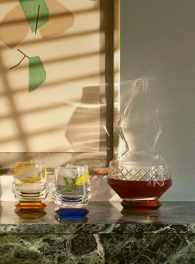 【官方授权】丹麦Reflections Blue Whisky Glasses威士忌酒杯礼