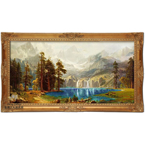 Poly Treasures Mountain Range European Style Classical Scenery Oil Painting Limited Hand Drawing Living Room Sofa Background Wall Landscape Painting Banners