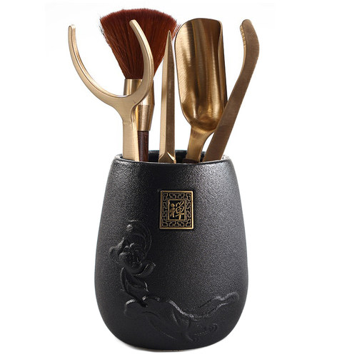 陶瓷茶道六君子组合整套装功夫茶具零配件竹茶叶茶夹子镊子实木质 - 图3