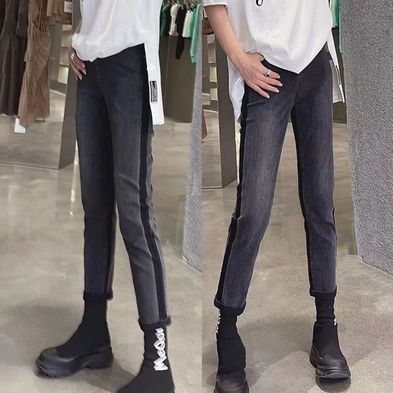 2025新款大码秋装高腰弹力显瘦烟管牛仔裤女胖mm梨型身材女裤子,淘宝优惠券,粉丝福利购,淘宝优惠卷