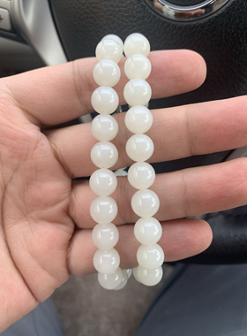 新疆且末老矿料白玉项链卡10 细度良好油性十足 46粒