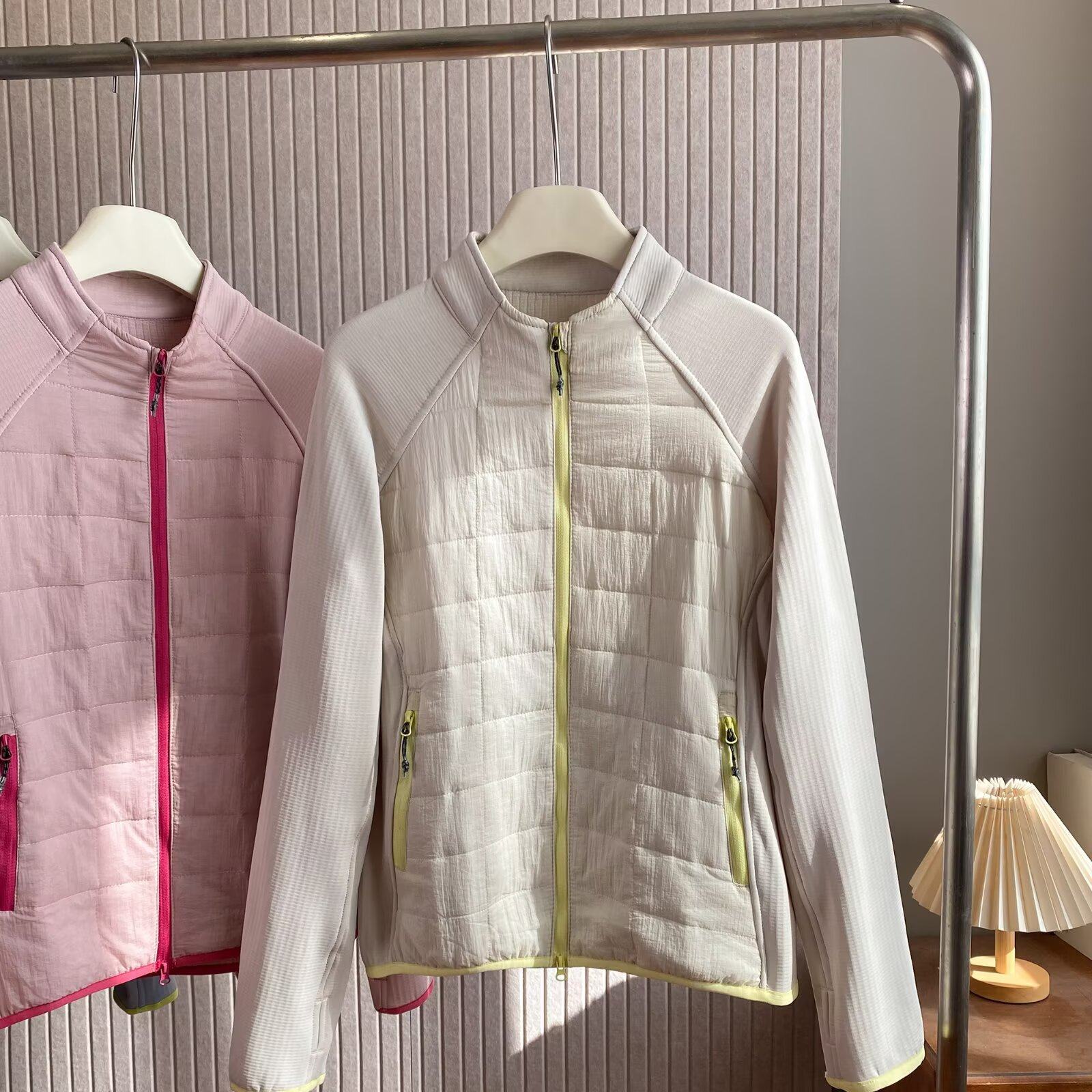 撞色拼接立领防风保暖轻量化百搭休闲外套女秋冬款健身跑步拉链衫,淘宝优惠券,粉丝福利购,淘宝优惠卷