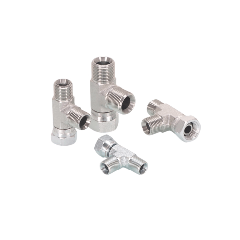 液压油管接头三通英制60°内/外锥单边内锥带扣压螺母活接三通CB,淘宝优惠券,粉丝福利购,淘宝优惠卷