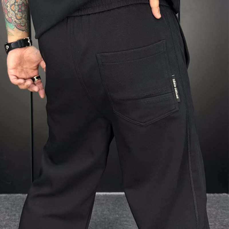 春秋新款牛仔裤男弹力松紧腰百搭直筒宽松运动裤休闲裤时尚工装裤,淘宝优惠券,粉丝福利购,淘宝优惠卷