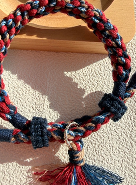 藏式纯手工编织手绳手工制品有烧结痕迹介意者慎拍节日礼物新年礼