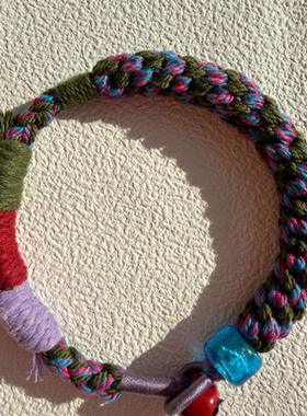 藏式纯手工编织手绳手工制品有烧结痕迹介意者慎拍节日礼物新年礼