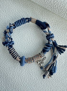 diy藏式手工编织手绳多彩棉线混编搭配银饰节日礼物一物一拍现货