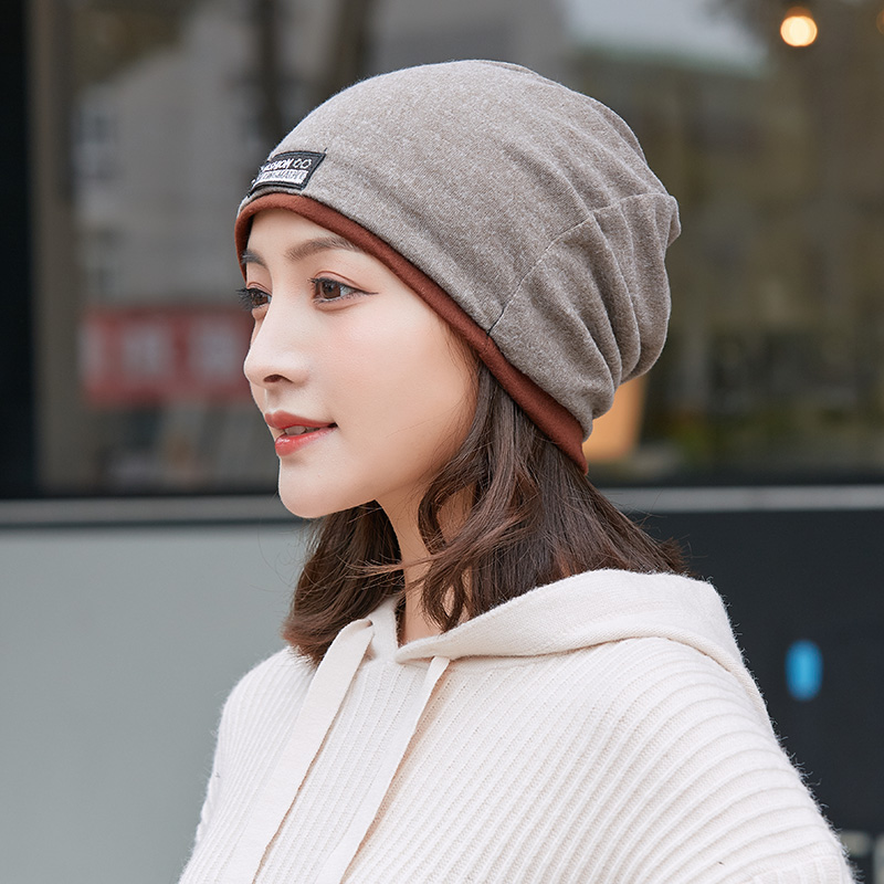 罗兰蒂旗舰店冬款帽子女秋冬日系复古月子帽贝雷羊毛混纺帽保暖套头针织毛线帽2