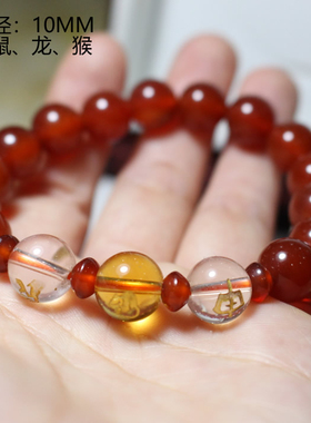 天然红玛瑙手链女款单圈2025生肖鼠马狗鸡转运珠手串送女友礼物