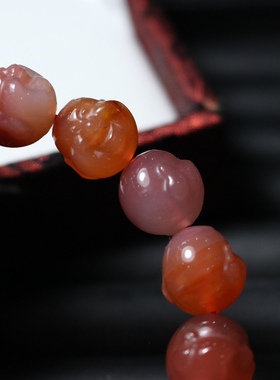 天然盐源玛瑙佛头手链