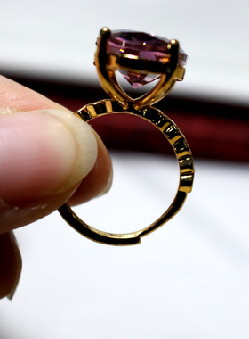 2026幸运紫水晶戒指活口女款锆石宝石指环戒面首饰礼物订婚流行饰