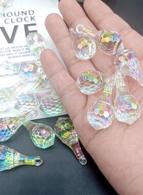 UV炫彩爱心水滴热气球手机链料