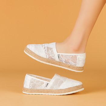 ເກີບຜູ້ຍິງ Tt/Mm/Toms 2024 summer new lace breathable cloth shoes one-leg small fragrant shoes for women